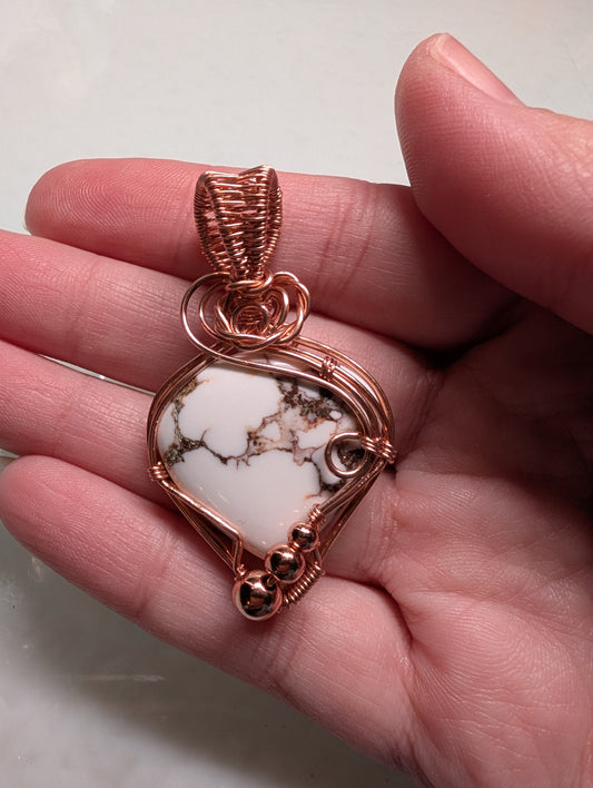 Howlite Wire Wrapped Pendant